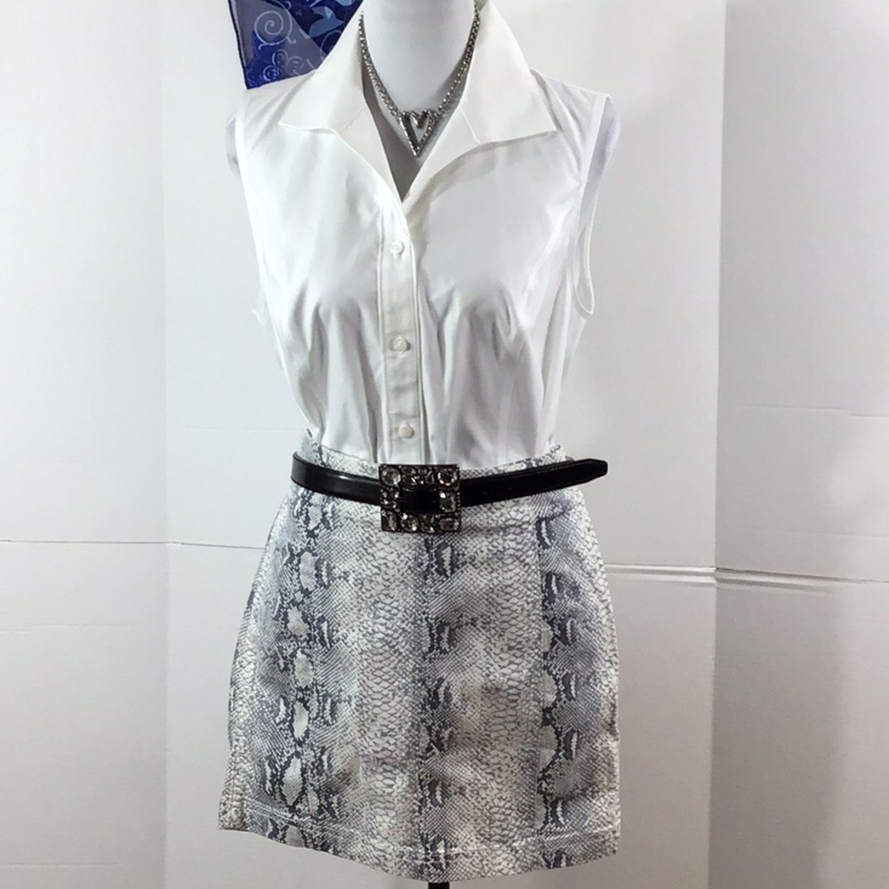 Free People jacquard snakeskin mini skirt 6